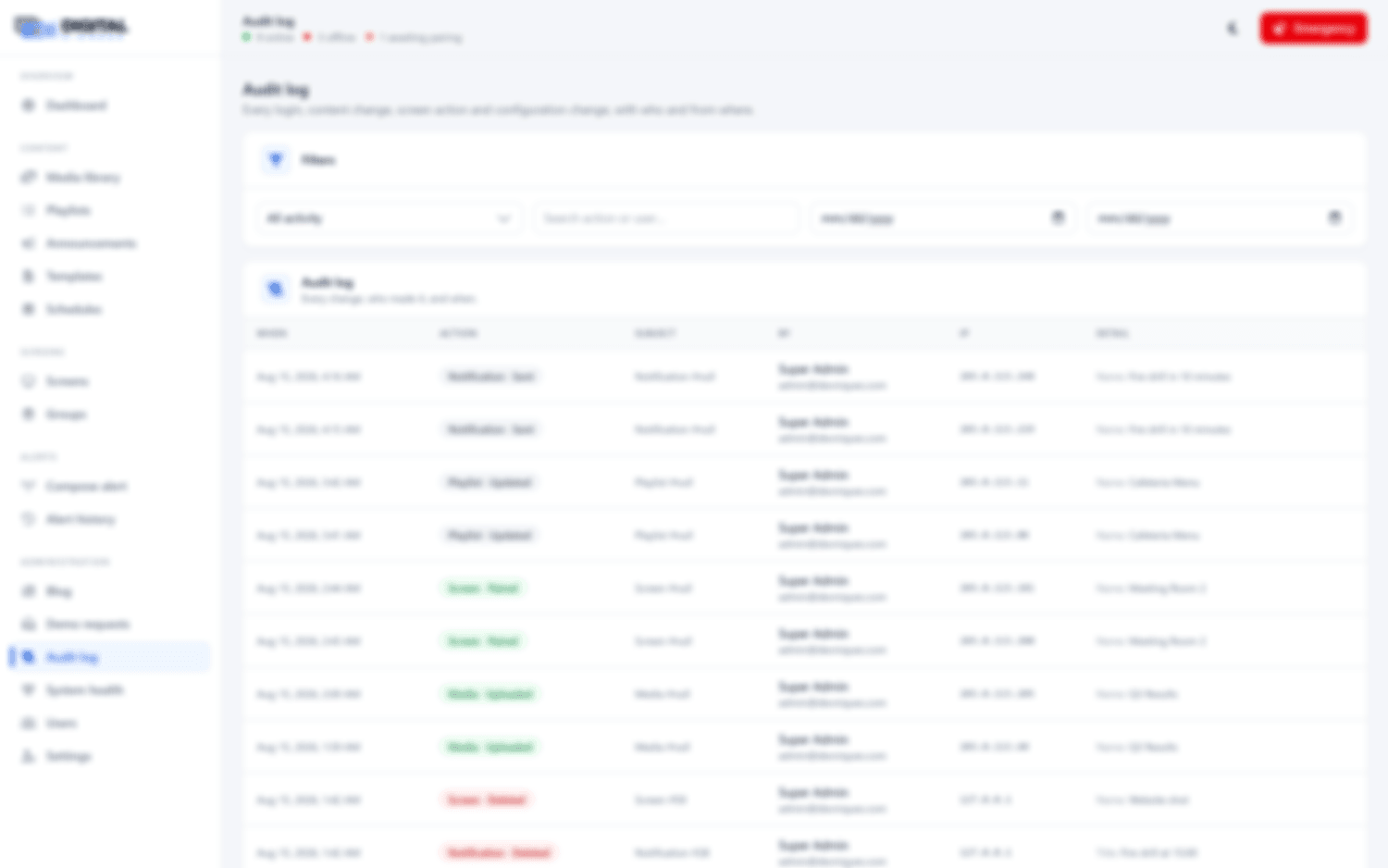 Audit log