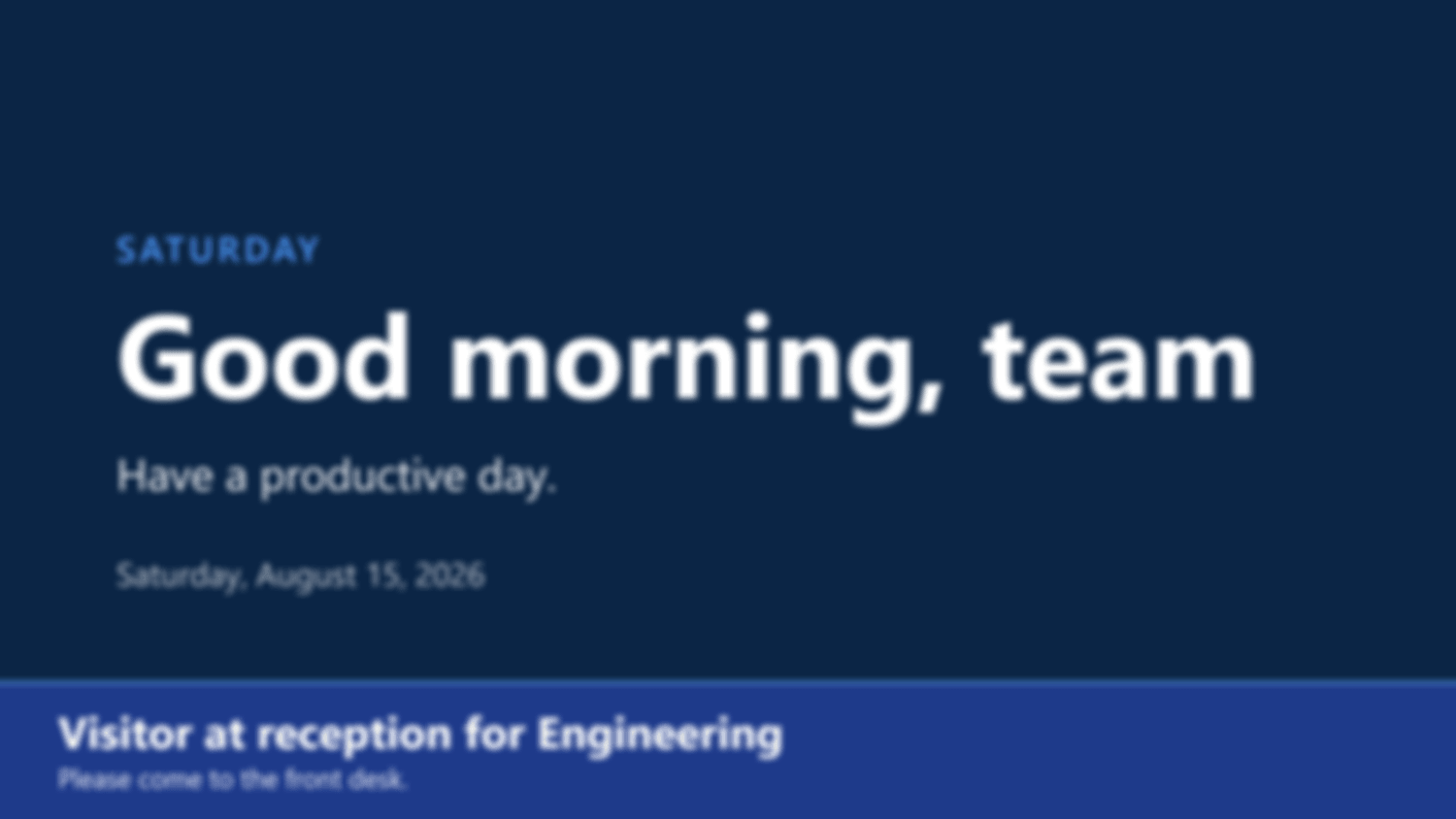 A banner over content